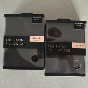 2 Kitsch Standard Satin Pillowcase in Black